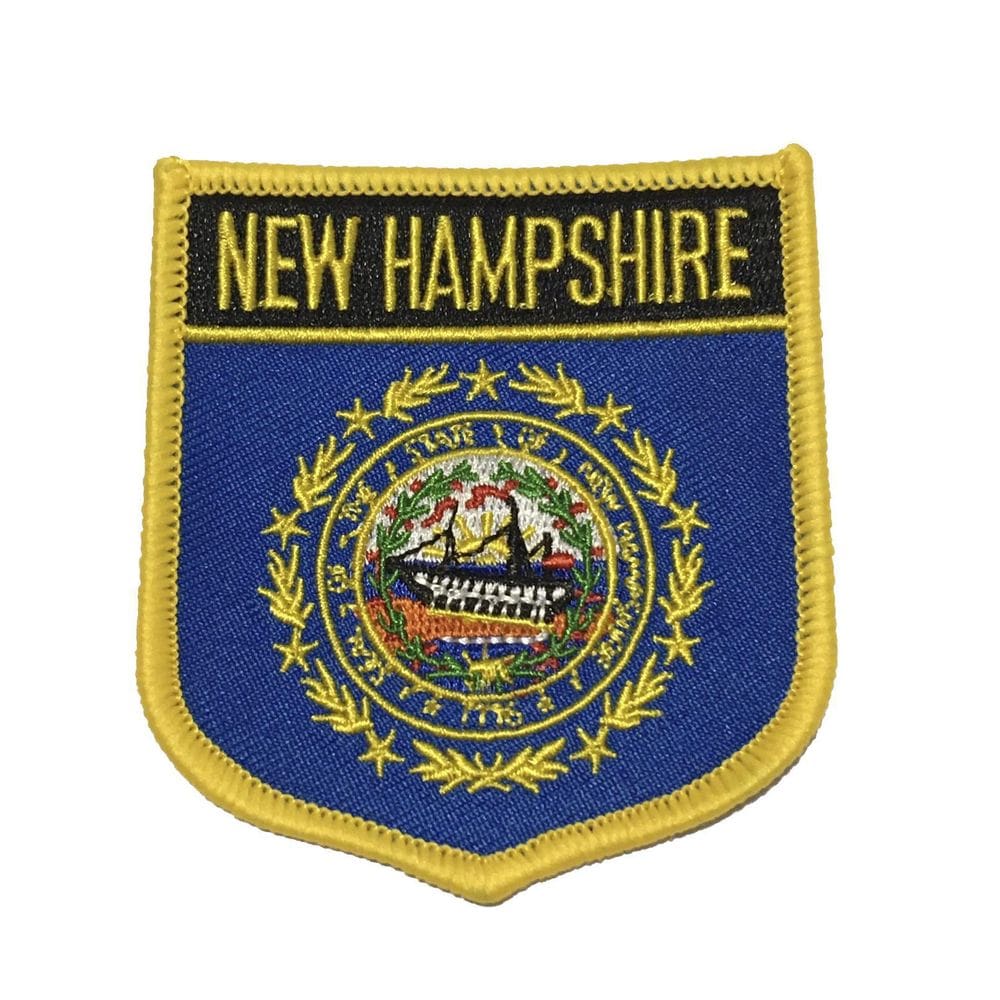 Patche Aplique Bordado Escudo Da Bandeira De New Hampshire