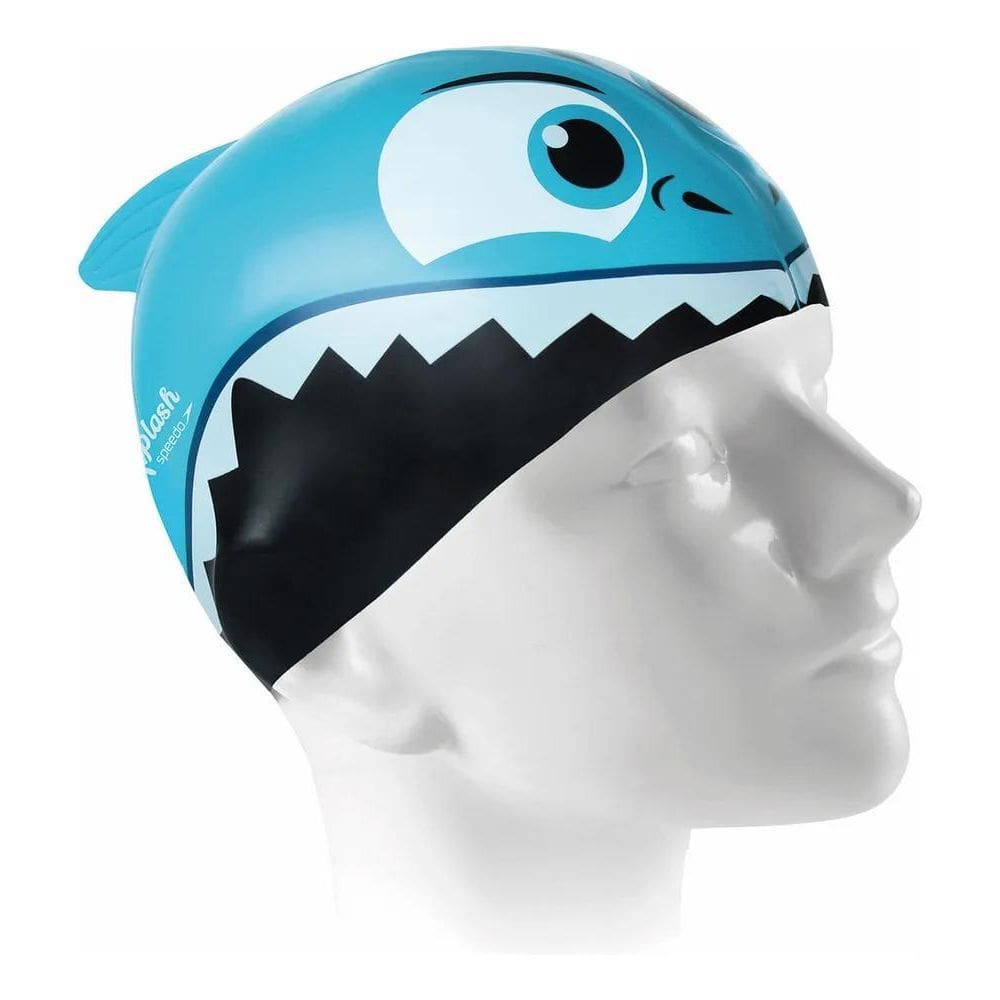 Touca Natação Infantil Tubarão Speedo Azul Silicone Divertid