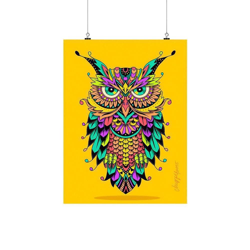 Placa Decorativa Coruja Maori Colorido 20x30cm em MDF 2mm