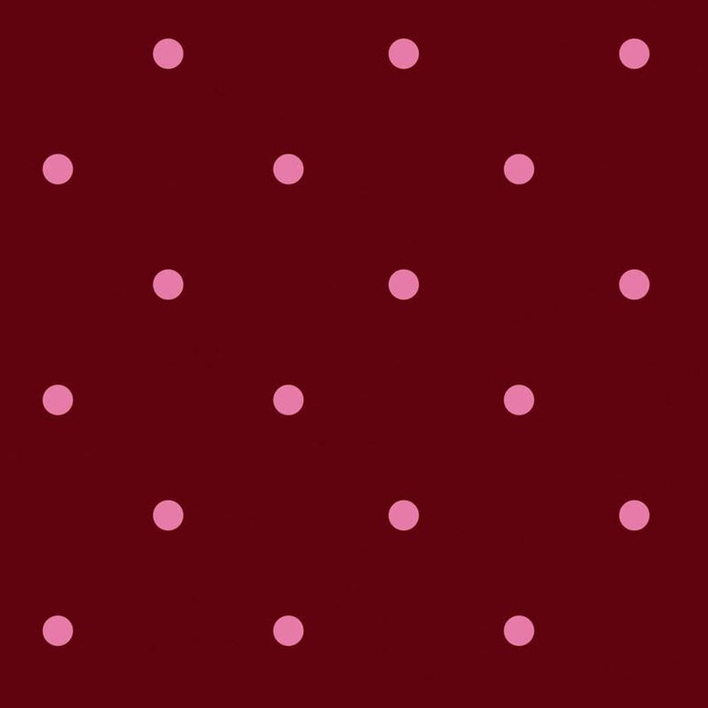 Papel De Parede Vermelho Bordo E Circulos Rosa Autocolante