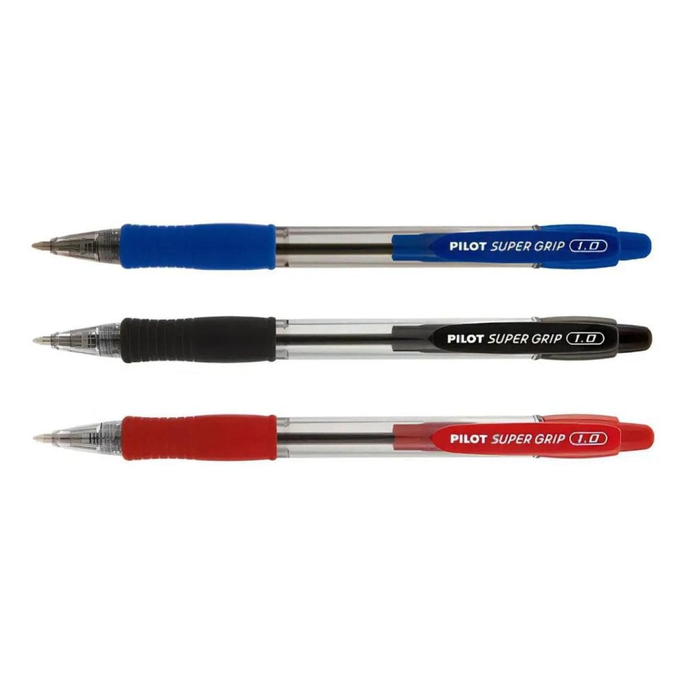 Kit Canetas Pilot Super Grip 1.0Mm - Cores Essenciais