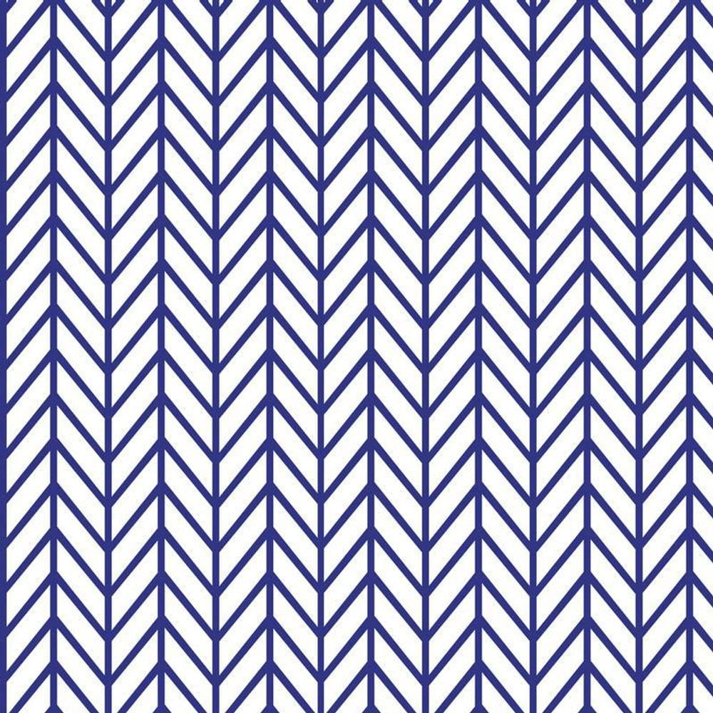 Papel De Parede Chevron Azul Escuro E Branco Adesivo Sala