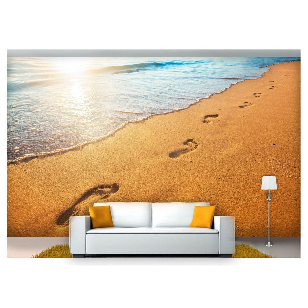 Papel De Parede Praia Mar Sol Reflexo Água 3D  Npr215