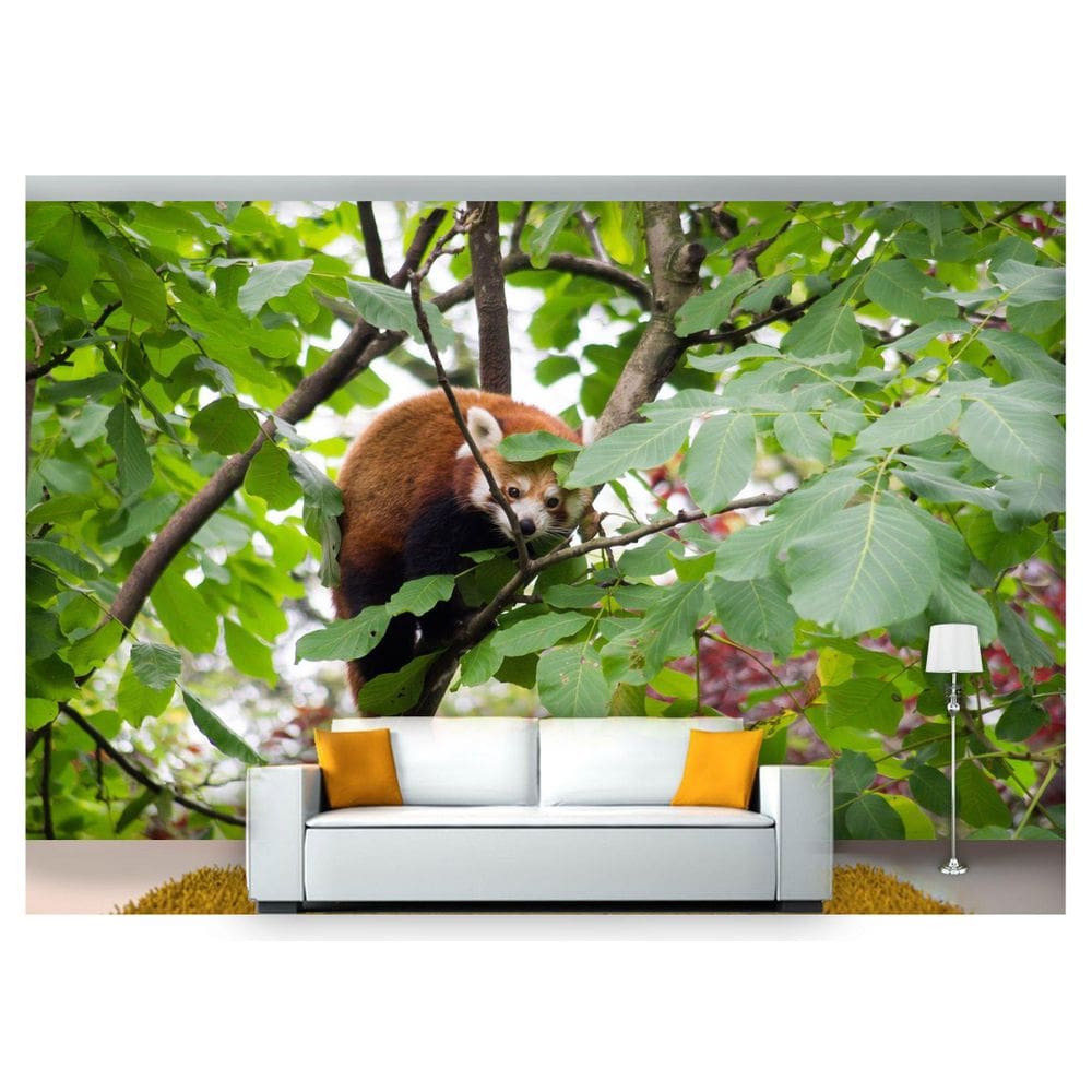 Papel De Parede Animais Panda Vermelho 3D 6M² Anm279