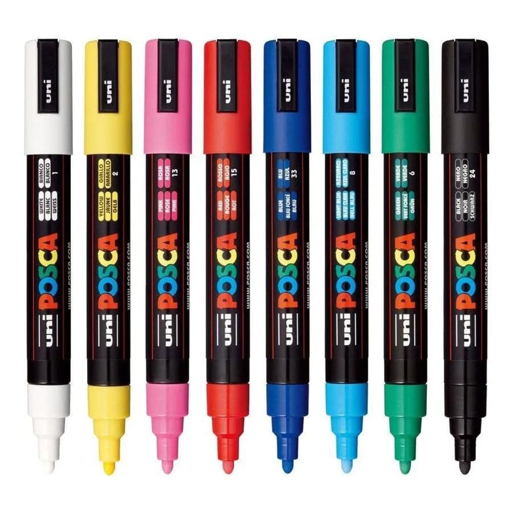 Kit Canetas Posca 8 Cores Pc-5M: Arte Total