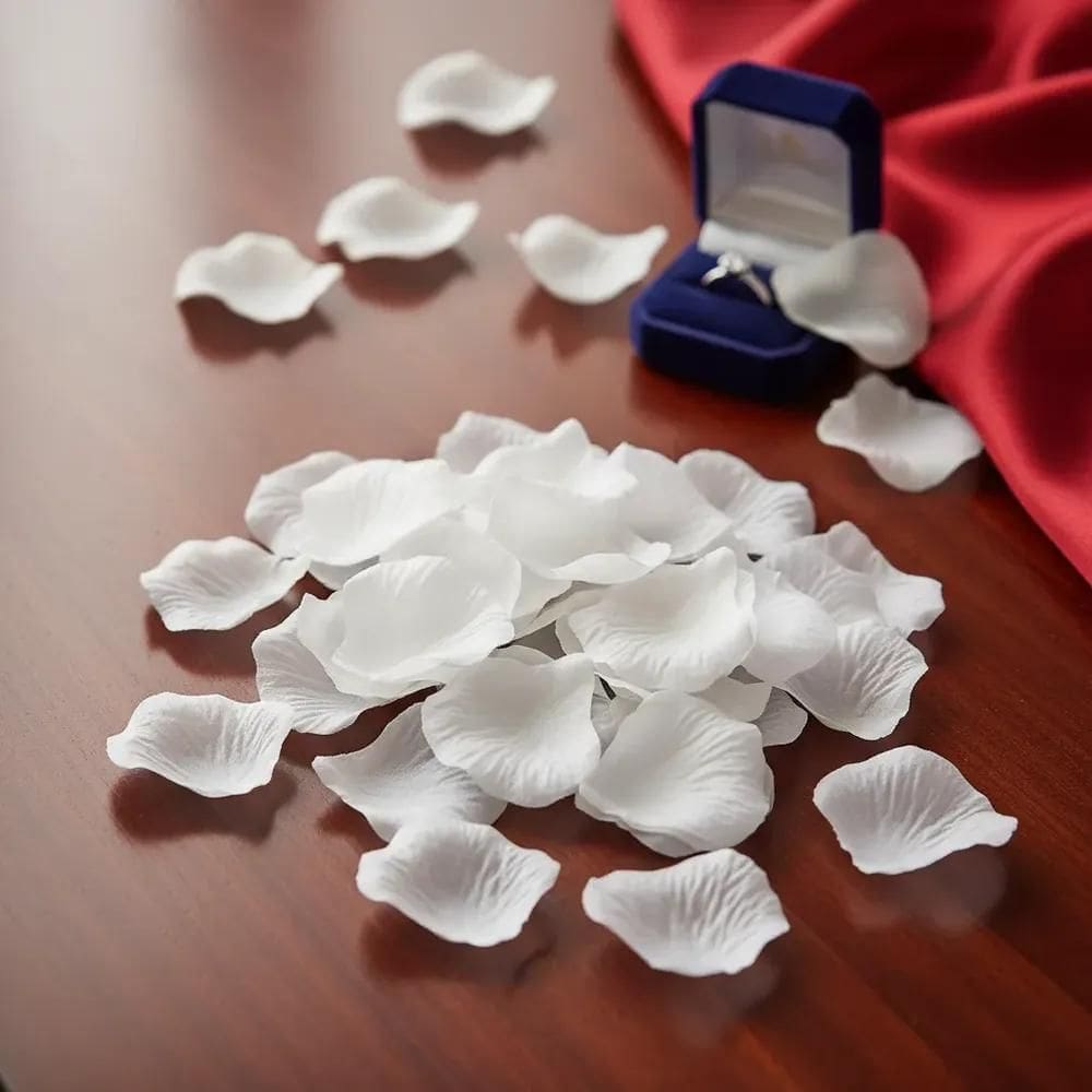 1000 Pétalas Rosas Brancas - Decoração Romântica Realista