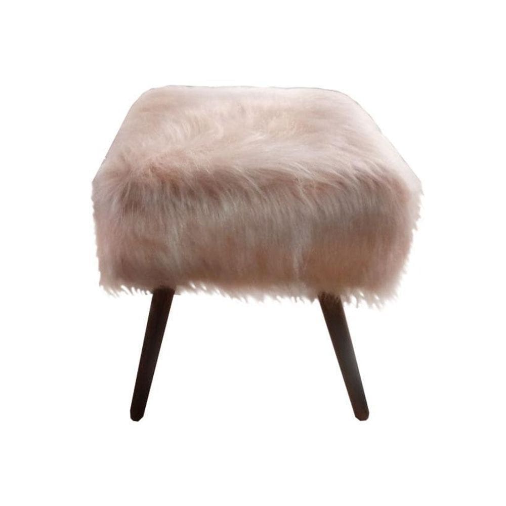 Puff Viena Para Sala E Hall De Entrada Pelúcia Rosê