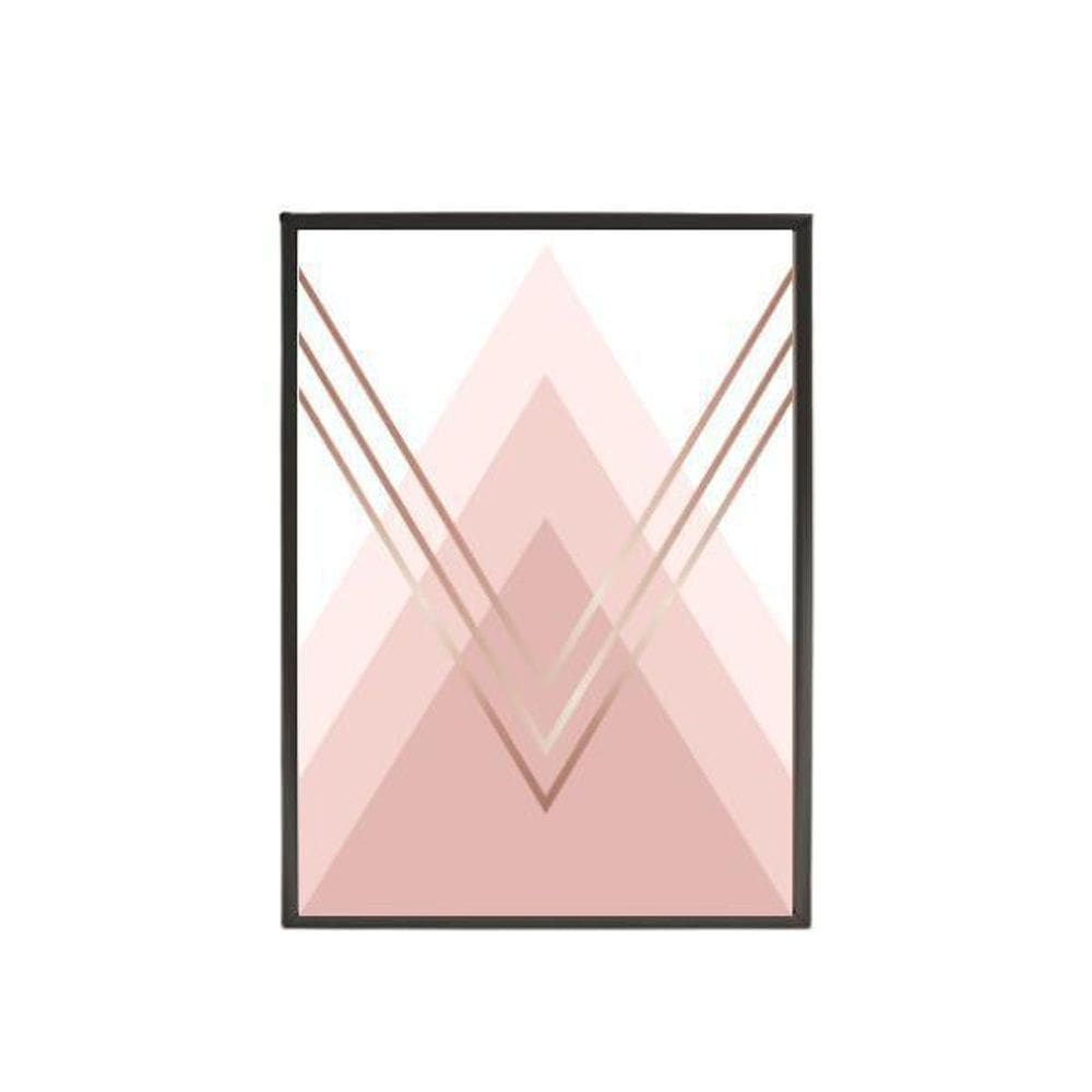 Quadro Decorativo Triângulos Rosês 20X30Cm