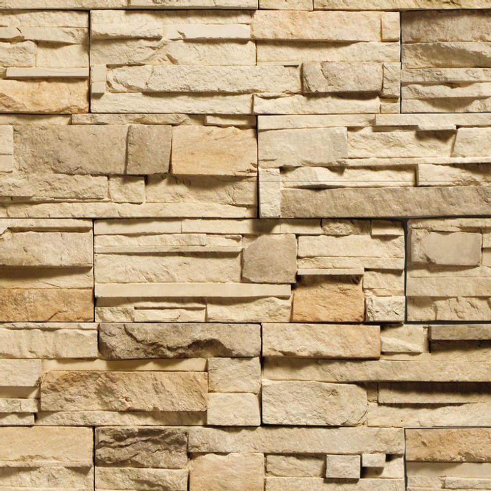 Papel De Parede Tijolos E Pedras Bege Adesivo Lavavel Sala