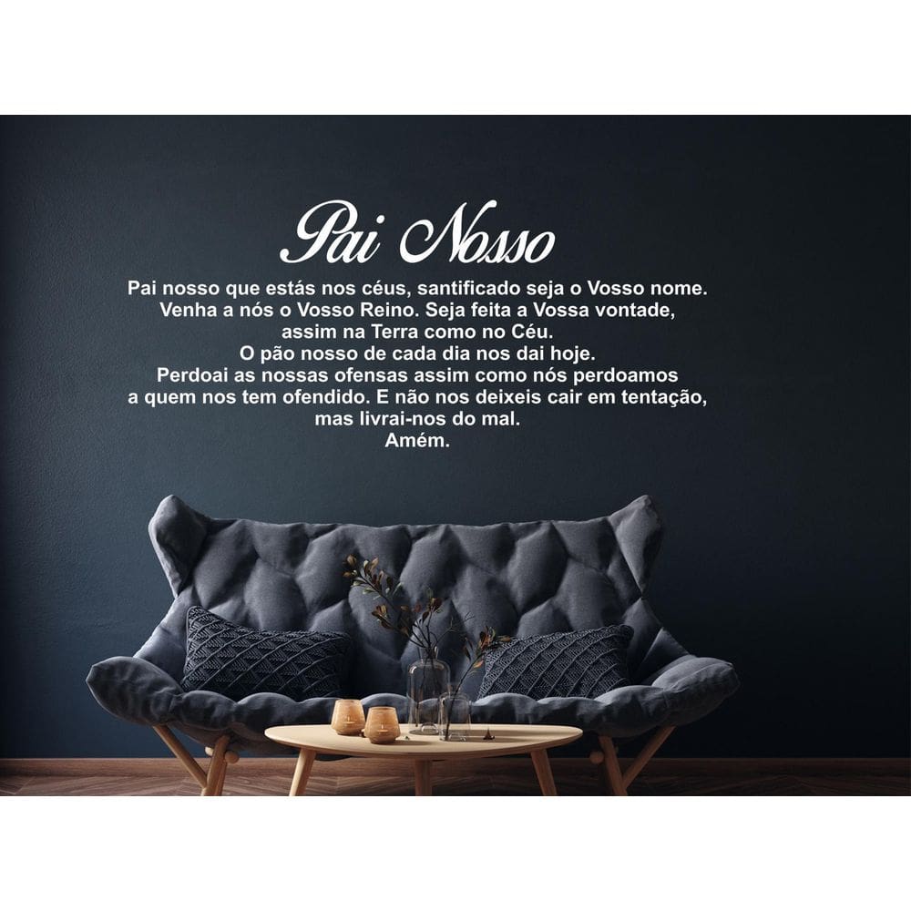 Adesivo Decorativo De Parede Frase Religião Oração Pai Nosso