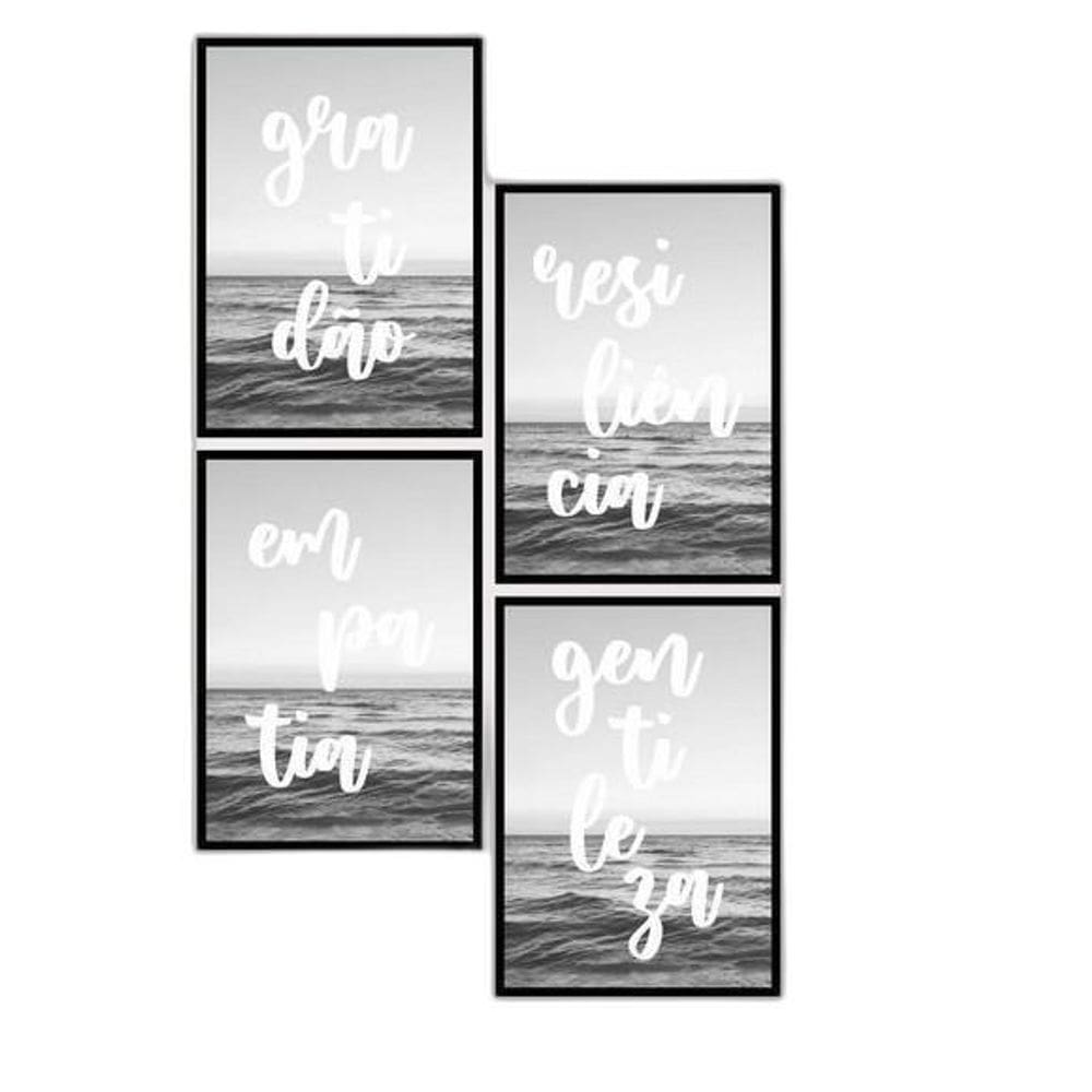 Kit Gratidão/Empatia/Gentileza/Resiliência 34X23Cm