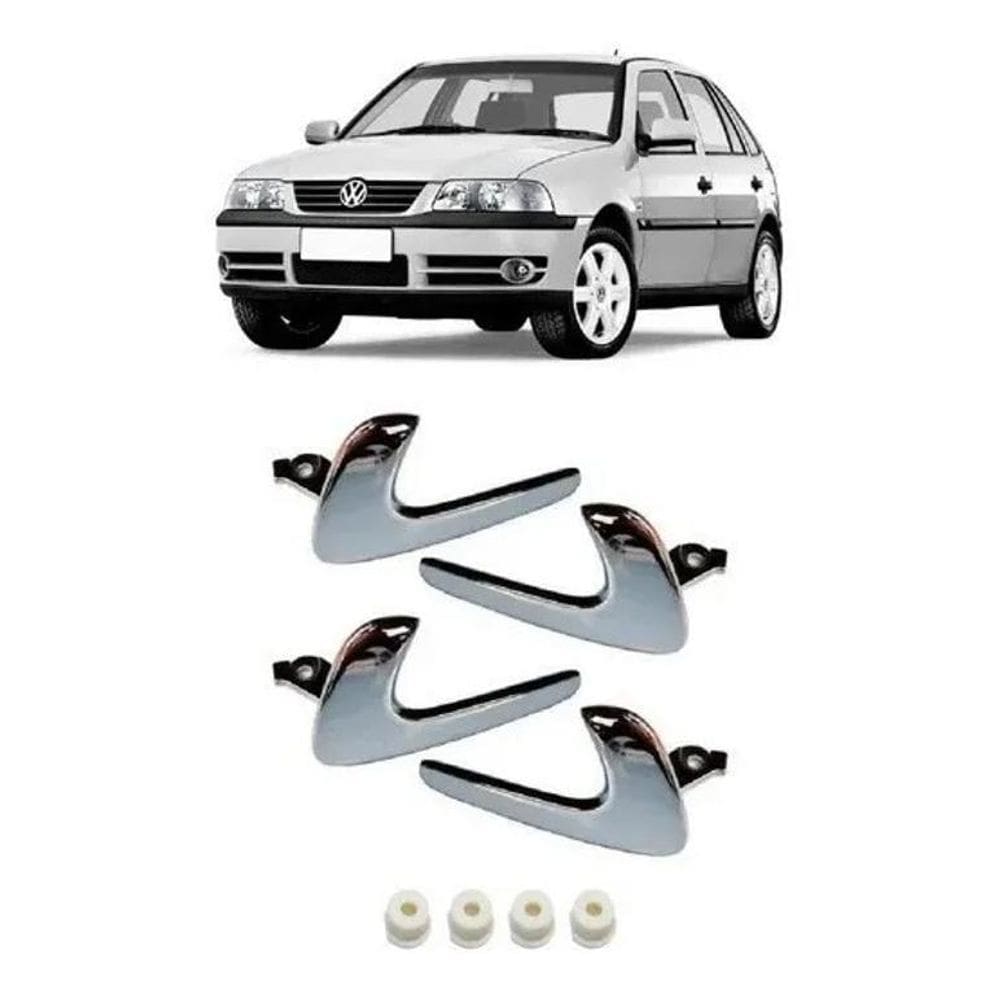 Maçaneta Interna Cromada Gol G3 Parati 4P 8 Peças