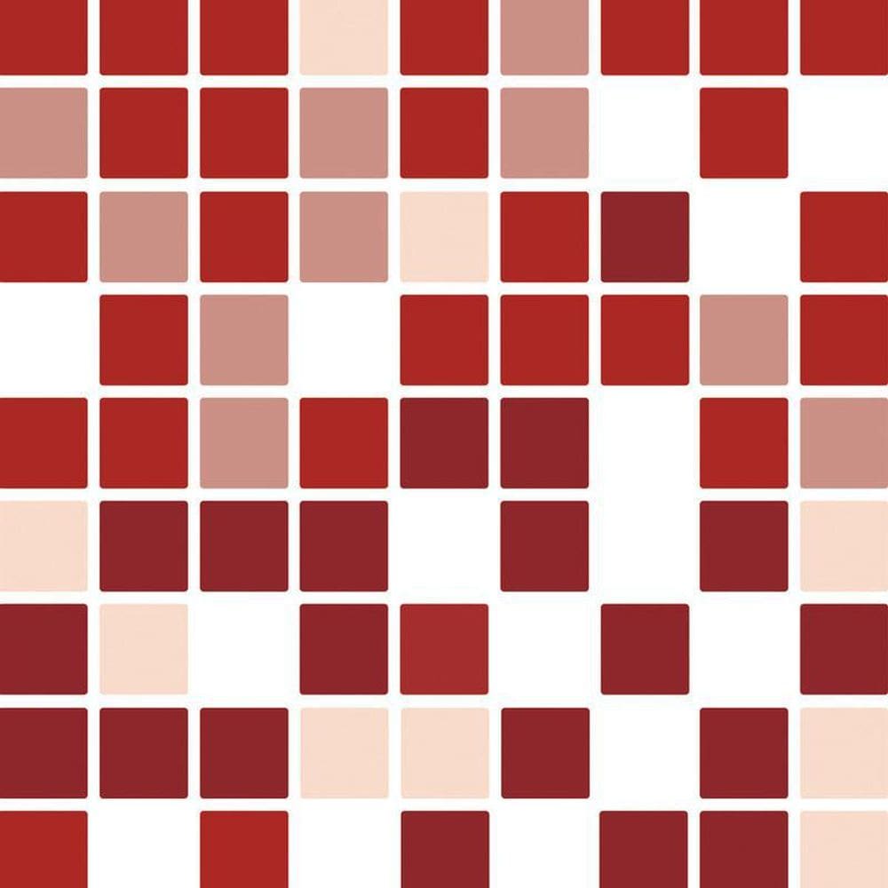 Papel De Parede Pastilha Vermelho E Branco Adesivo Cozinha