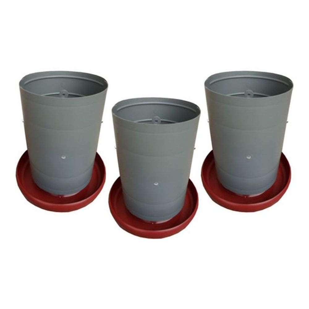 Comedouro Para Aves Todo De Plástico 5Kg Er  3 Unidades