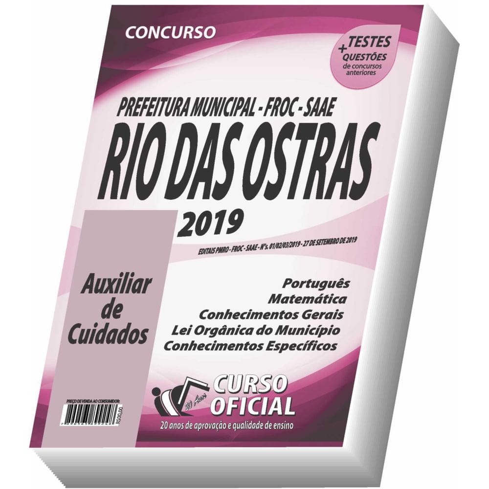 Apostila Rio Das Ostras - Auxiliar De Cuidados