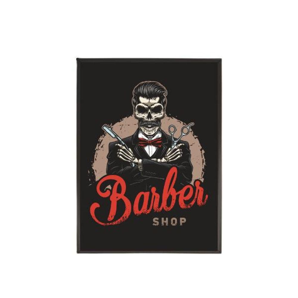 Quadro Decorativo Skull Barber Shop 20X30Cm