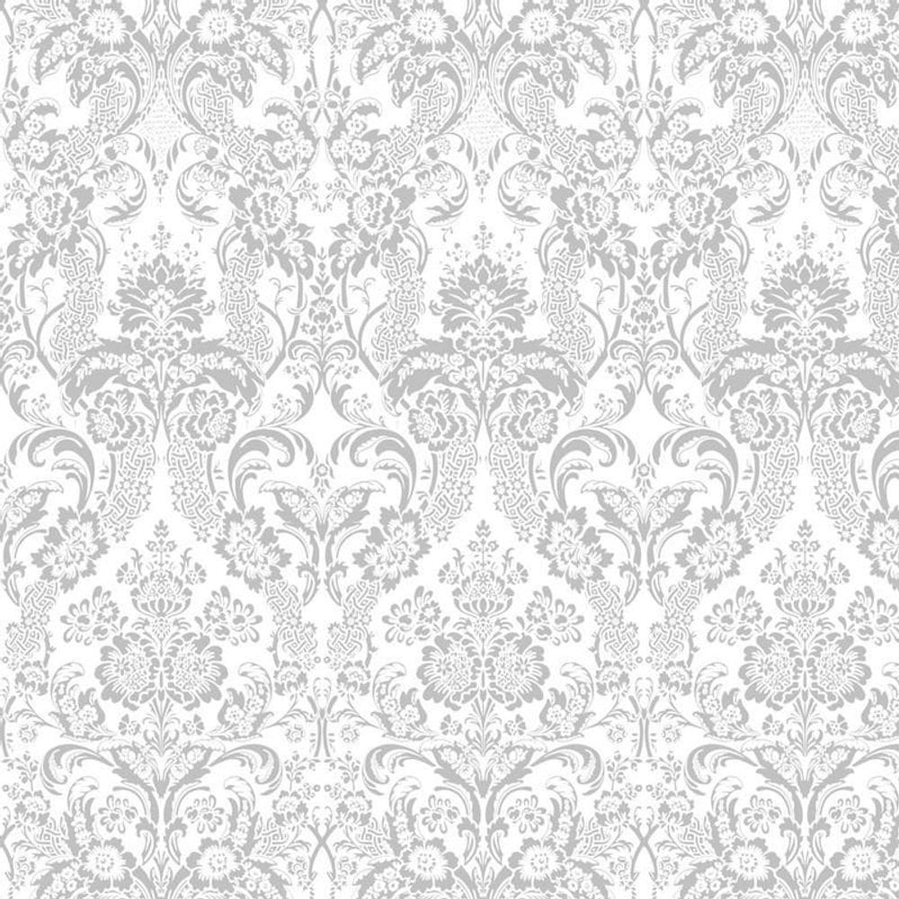 Papel Parede Cinza E Branco Arabesco Adesivo Quarto E Sala