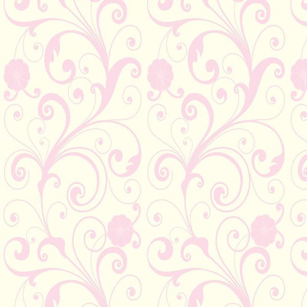 Papel Parede Flor Rosa Fundo Amarelo Claro Adesivo Lavavel