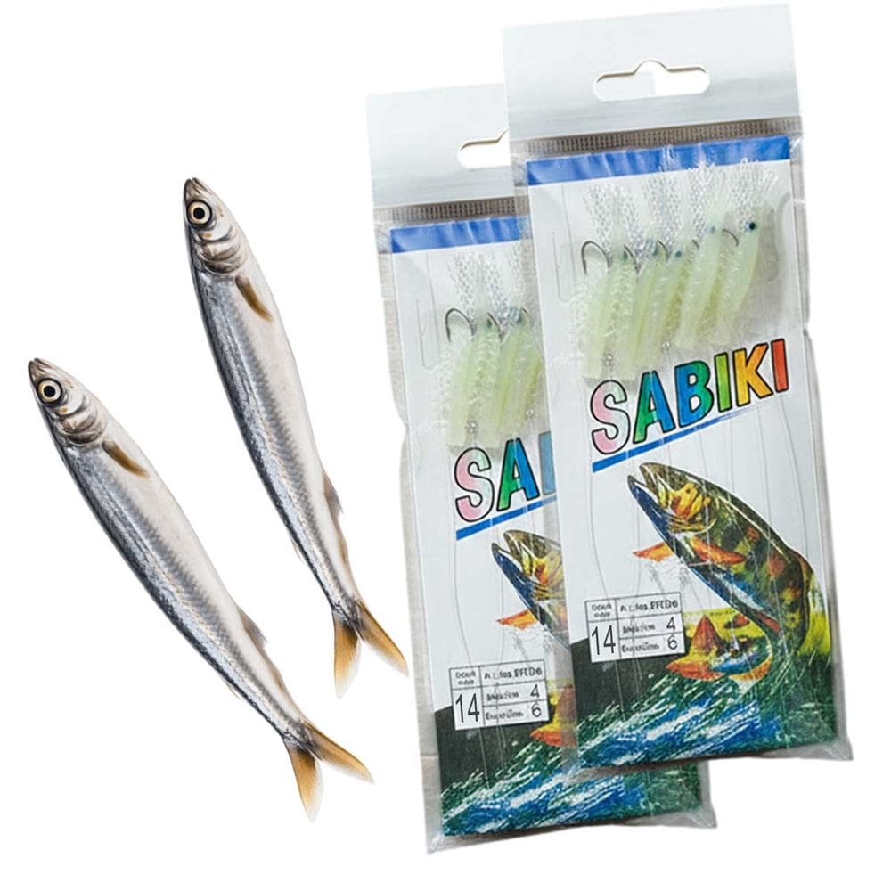 Isca Camarao Sabiki Pesca Artificial Kit 2 Fluorescente Anzol 14 Robalo Lambari Tucunare Pescaria Mar Açude Rio Lago