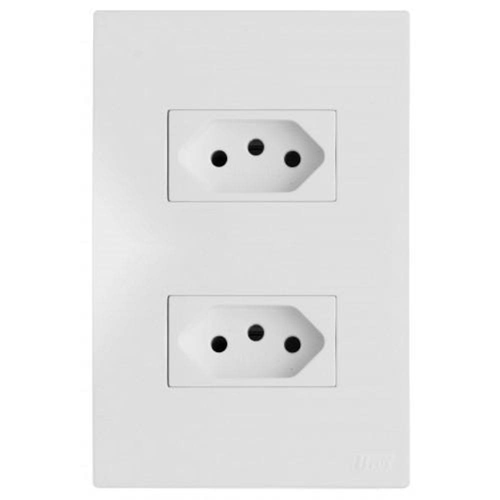 Conjunto Tomada Dupla 20A 4X2 Branco Satin Brs12178-9Br