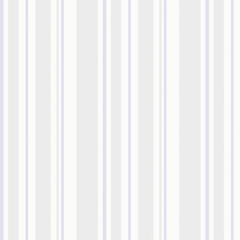 Papel De Parede Listrado Lilas Branco Cinza Adesivo Sala
