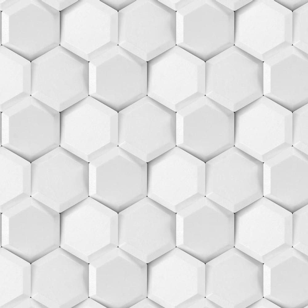 Papel De Parede 3D Hexagano Geometricos Autocolante Lavavel