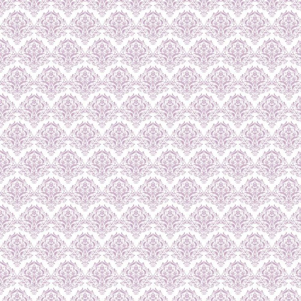 Papel De Parede Arabesco Roxo Branco Adesivo Quarto Sala