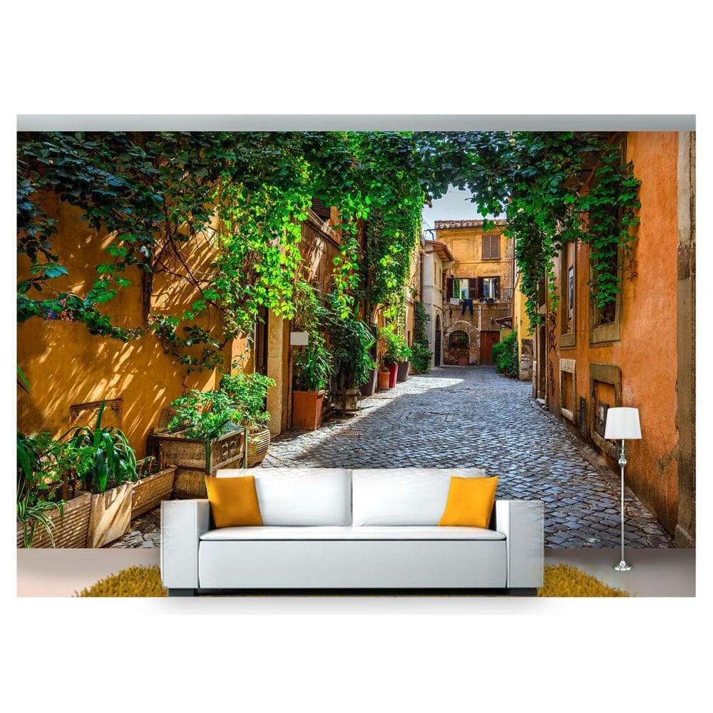 Papel De Parede Cidade Antiga Rua Européia 3D Cda46