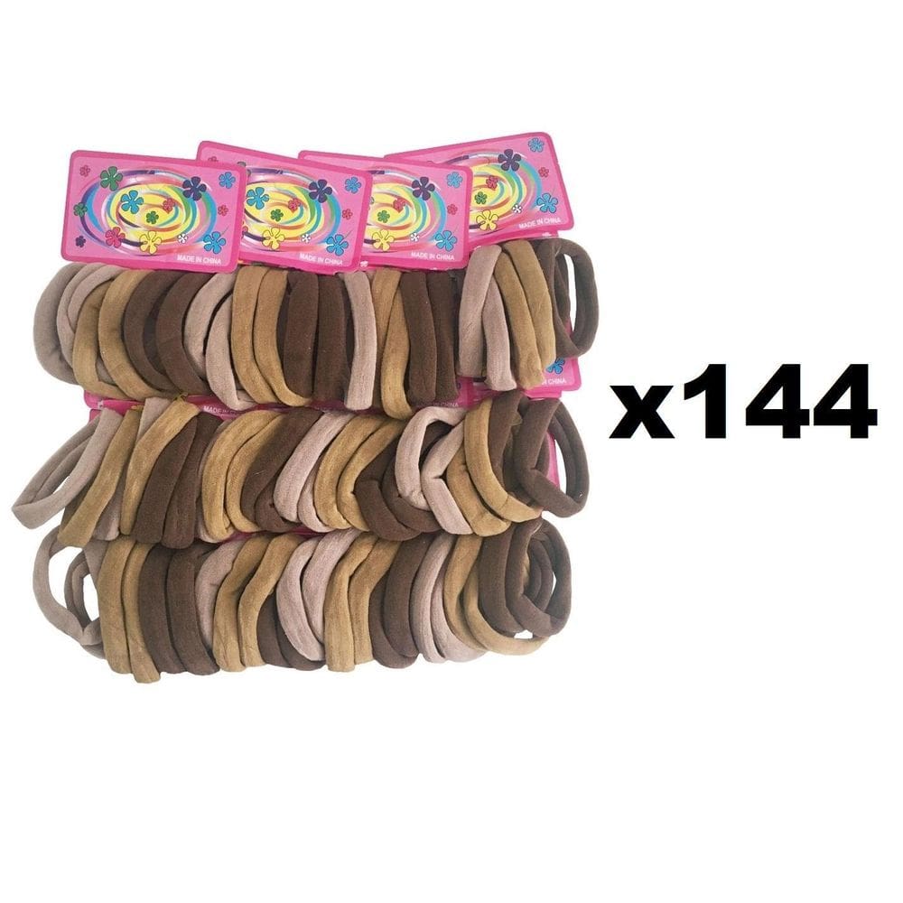 144 Elásticos De Cabelo Rabicó Xuxinha Tons De Marrom