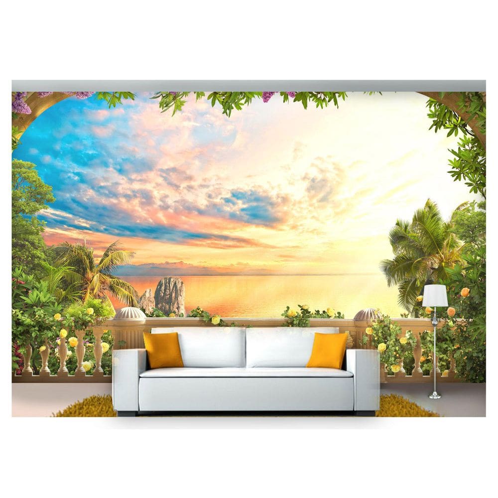 Papel De Parede Paisagem Varanda Por Do Sol  Dah11