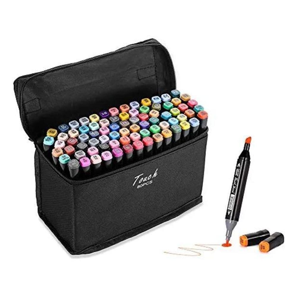 80 Marcadores Dupla Ponta Cores Vibrantes