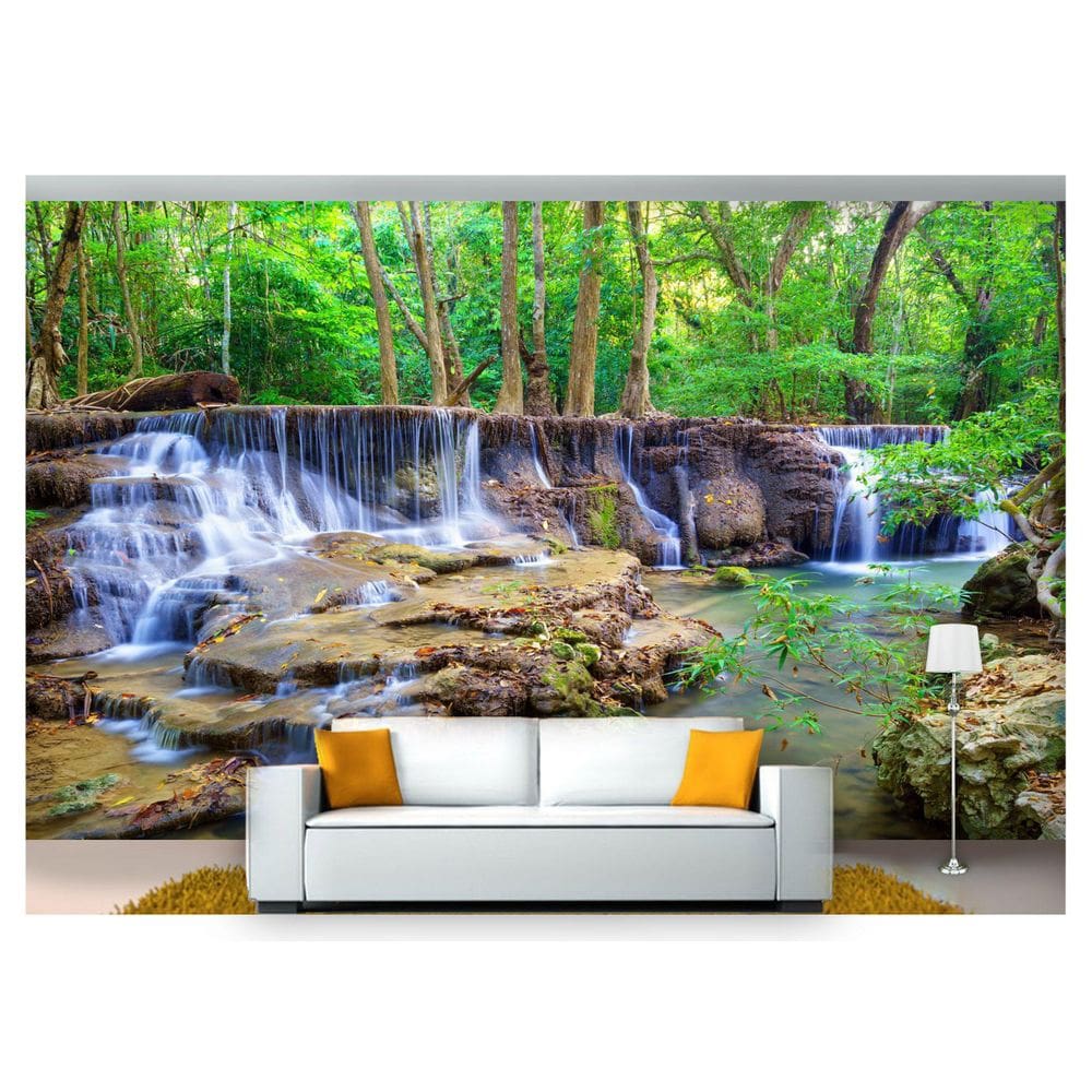 Papel De Parede Cachoeira Natureza Mata 3D Nch109