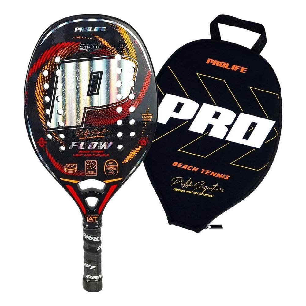 Raquete Beach Tennis Carbono 3K Prolife Holog Laranja