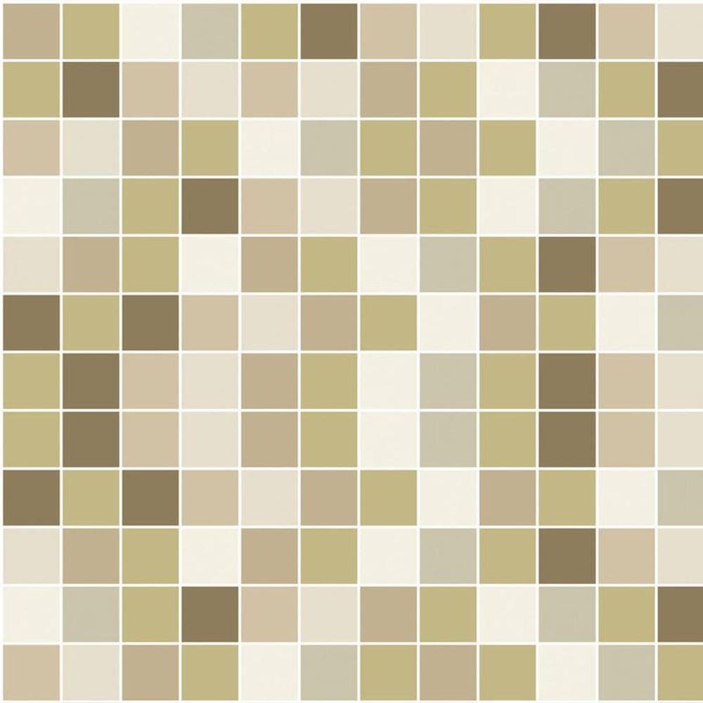 Papel Parede Pastilhas Bege Marrom Cinza Cozinha Lavatorio