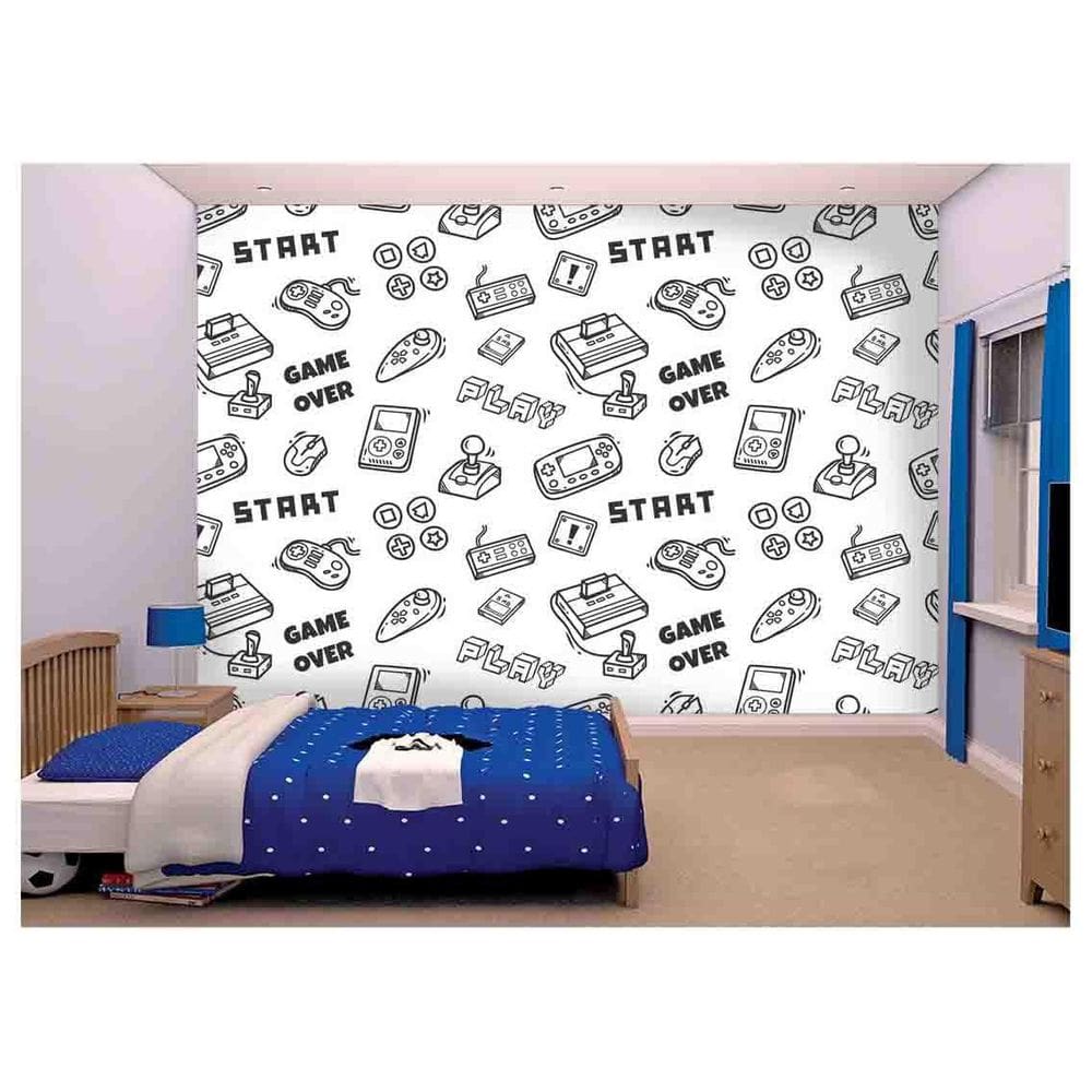 Papel De Parede Infantil Video Games Joystick  Azs106