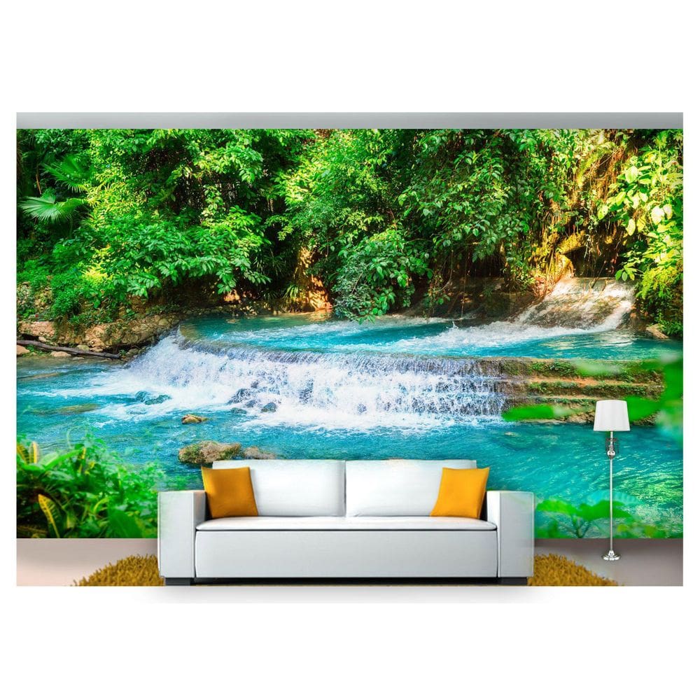 Papel De Parede Cachoeira Natureza Mata 3D 6M² Nch199