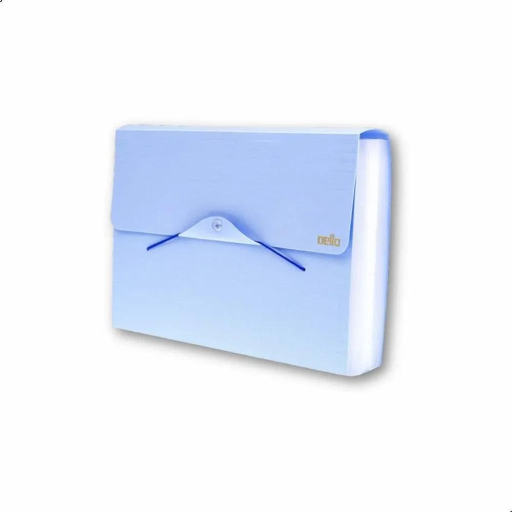 Pasta Sanfonada A4 31 Divisórias Dello Linho Azul Pastel