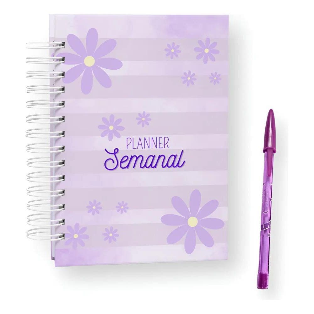 Planner 2026/2027 Holográfico: Florzinha Roxa