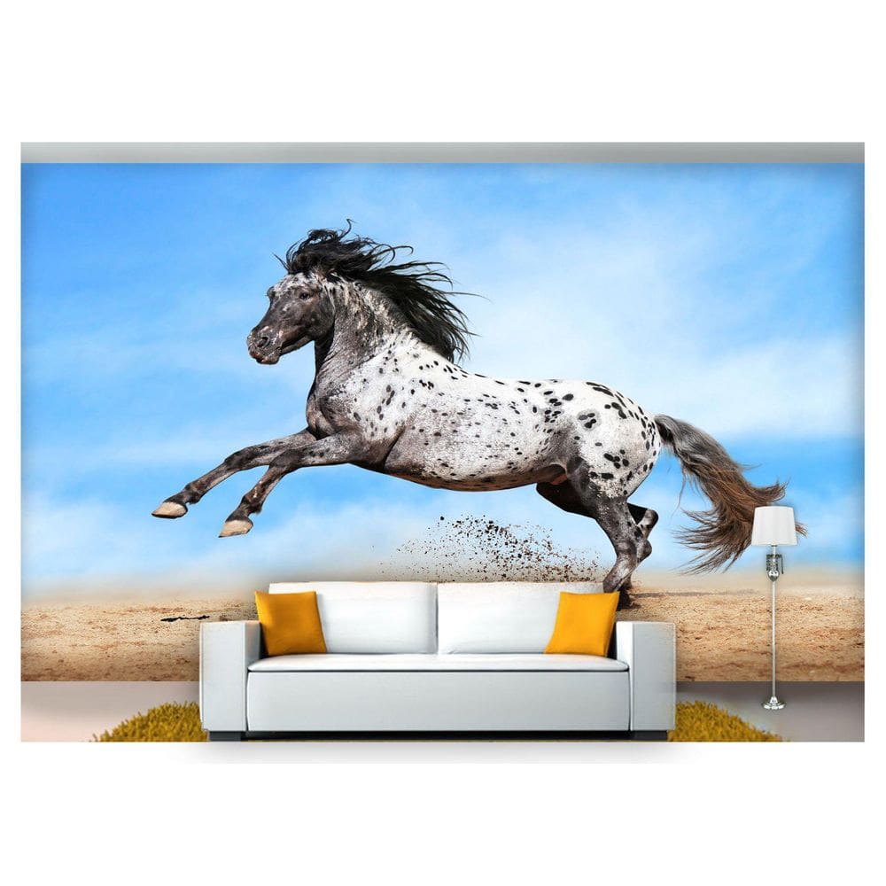 Papel De Parede Animais Cavalo Campo Areia 3D Anm190