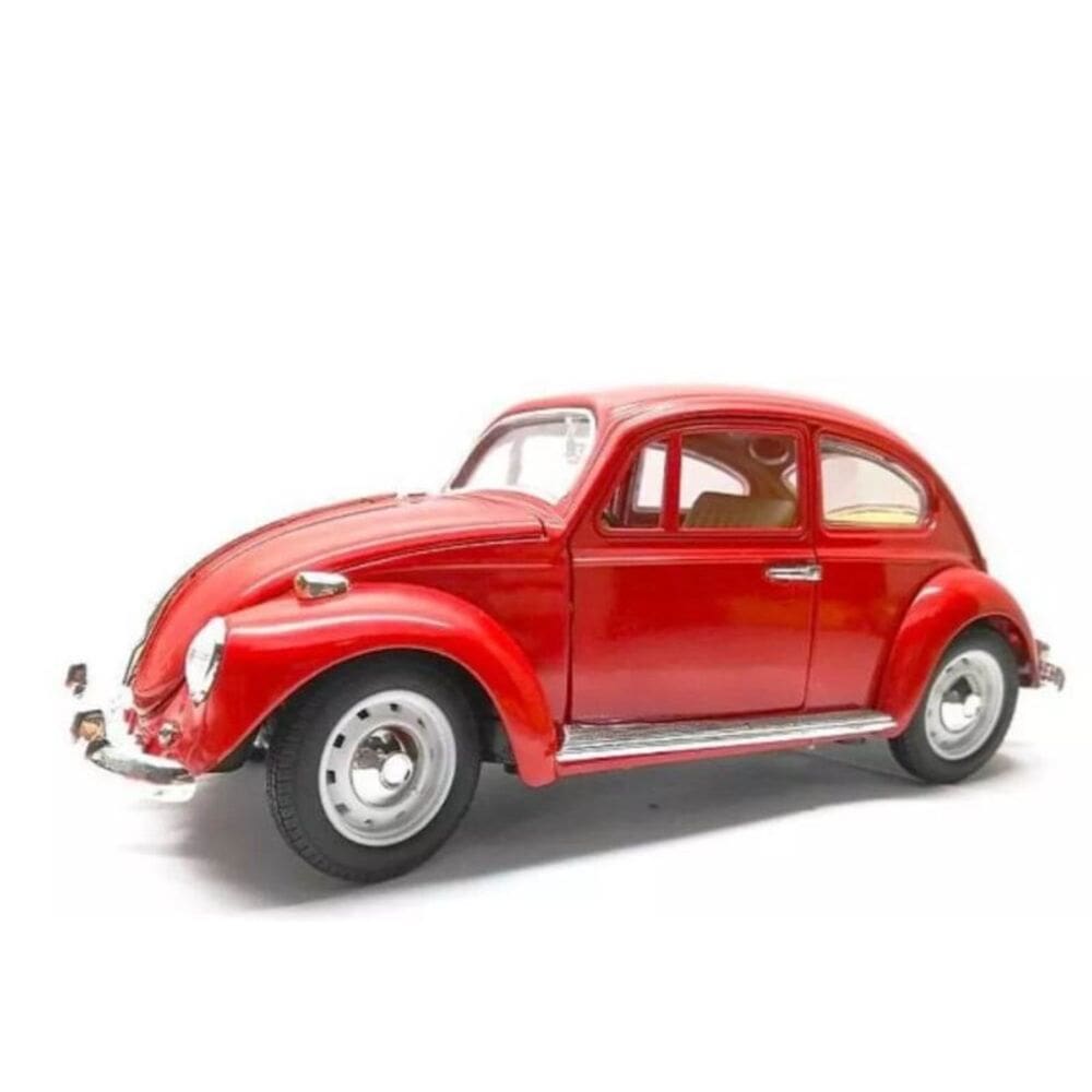 Volkswagen Fusca 1967 roda comum 1:18 Die Cast Vermelho