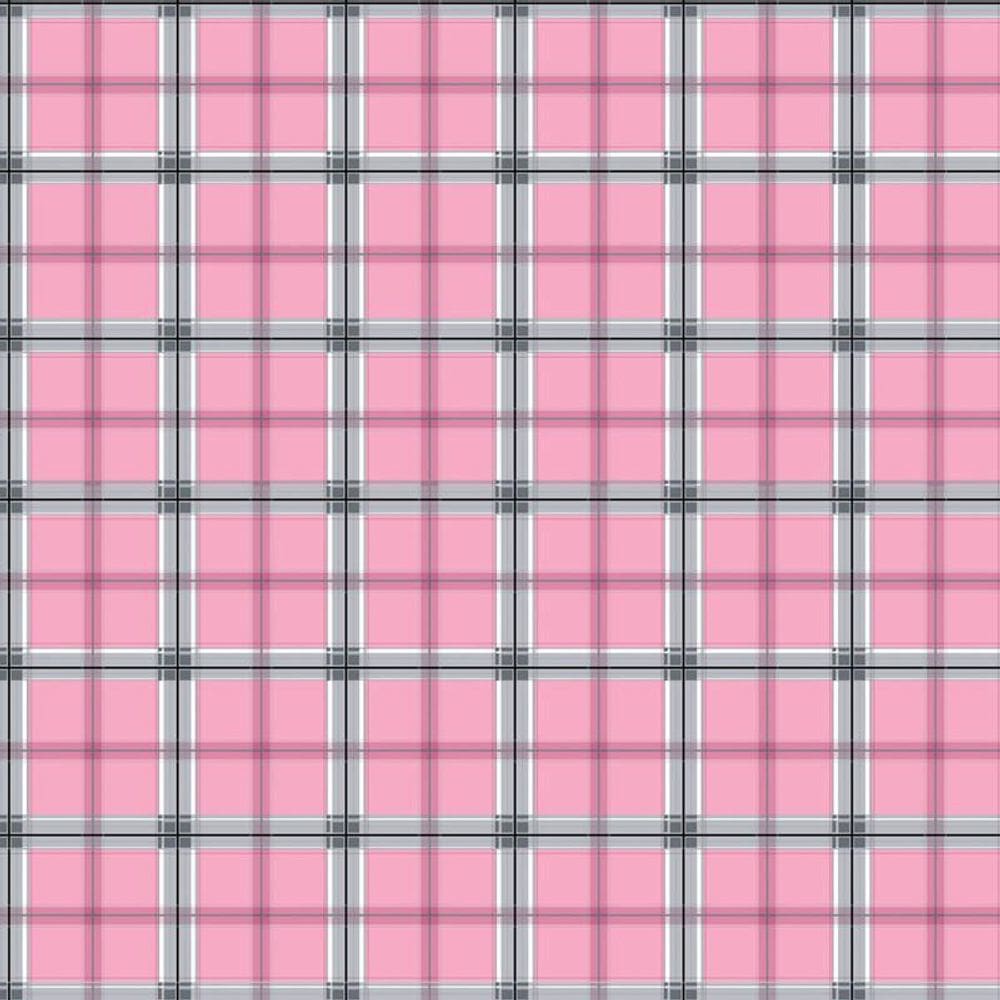 Papel De Parede Xadrez Rosa E Cinza Autocolante Sala Quarto