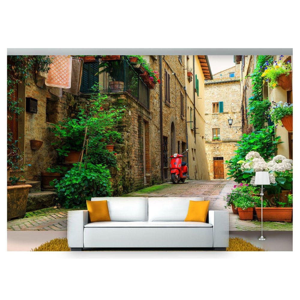 Papel De Parede Cidade Antiga Rua Européia 3D Cda52