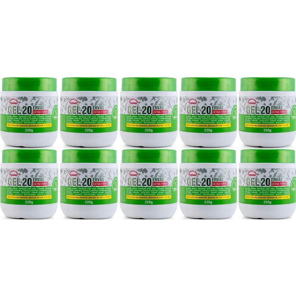 Kit 10 Gel 20 Ervas Extra Forte Rhenuks 220G