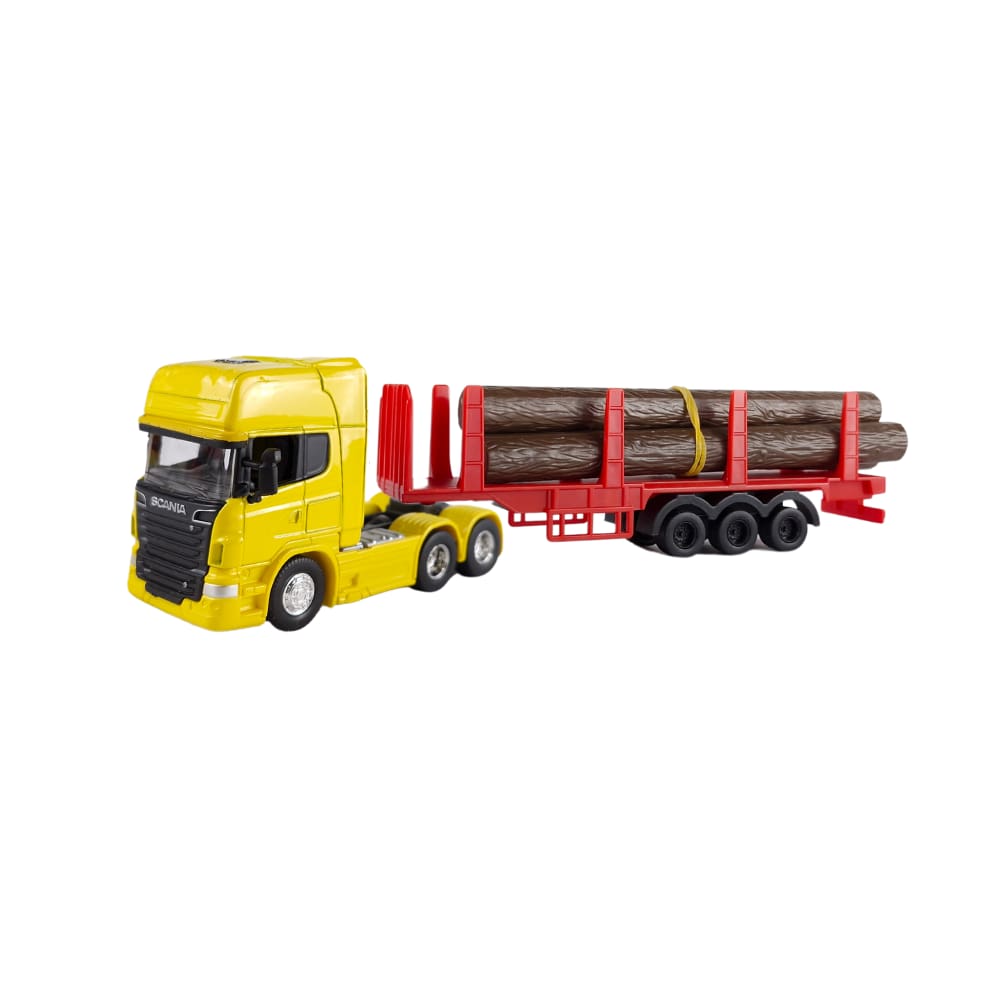 Caminhão Scania Madeira 1:64 Welly  Amarelo