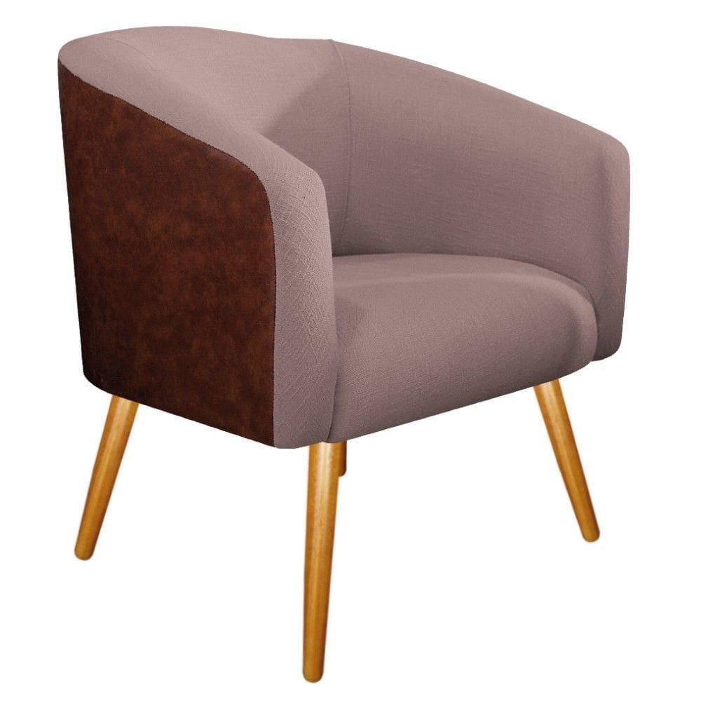 Poltrona Luiza Corano Nozes E Linho Rosê Doce Sonho Móveis
