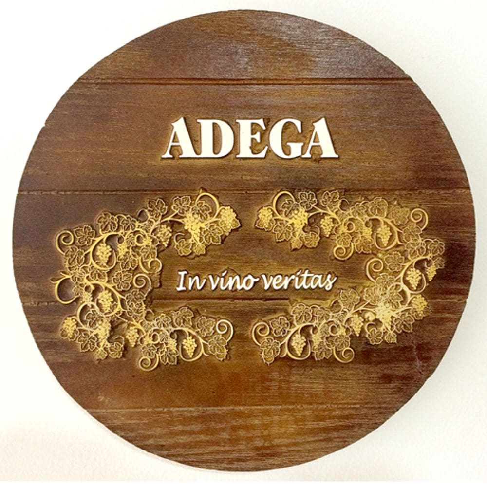 Placa Adega In vino de parede em Fibra - Decoração