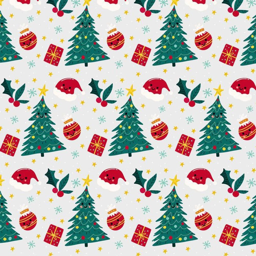 Papel De Parede Adesivo Árvore Natalina Cinza Decorativo