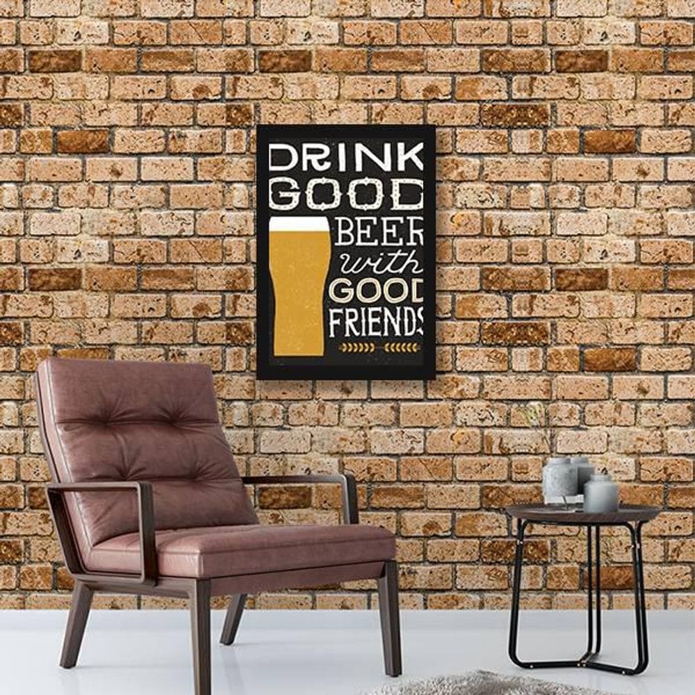Quadro Decorativo Drink Good Beer With Good Friends 34x23cm