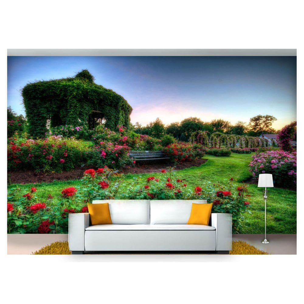 Papel De Parede Jardim Arco De Flores 3D Jjp30