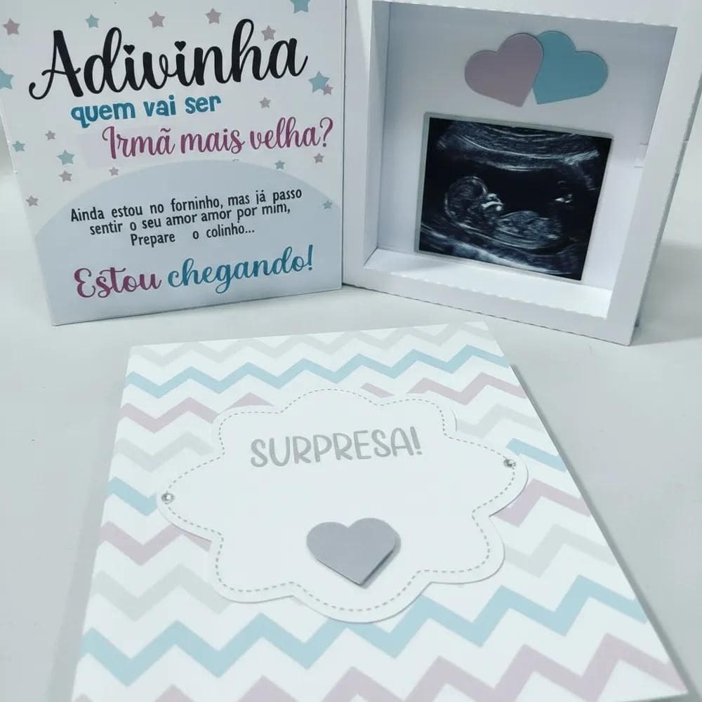 Caixa Revelação Gravidez Família Presen Irmã Mais Velha